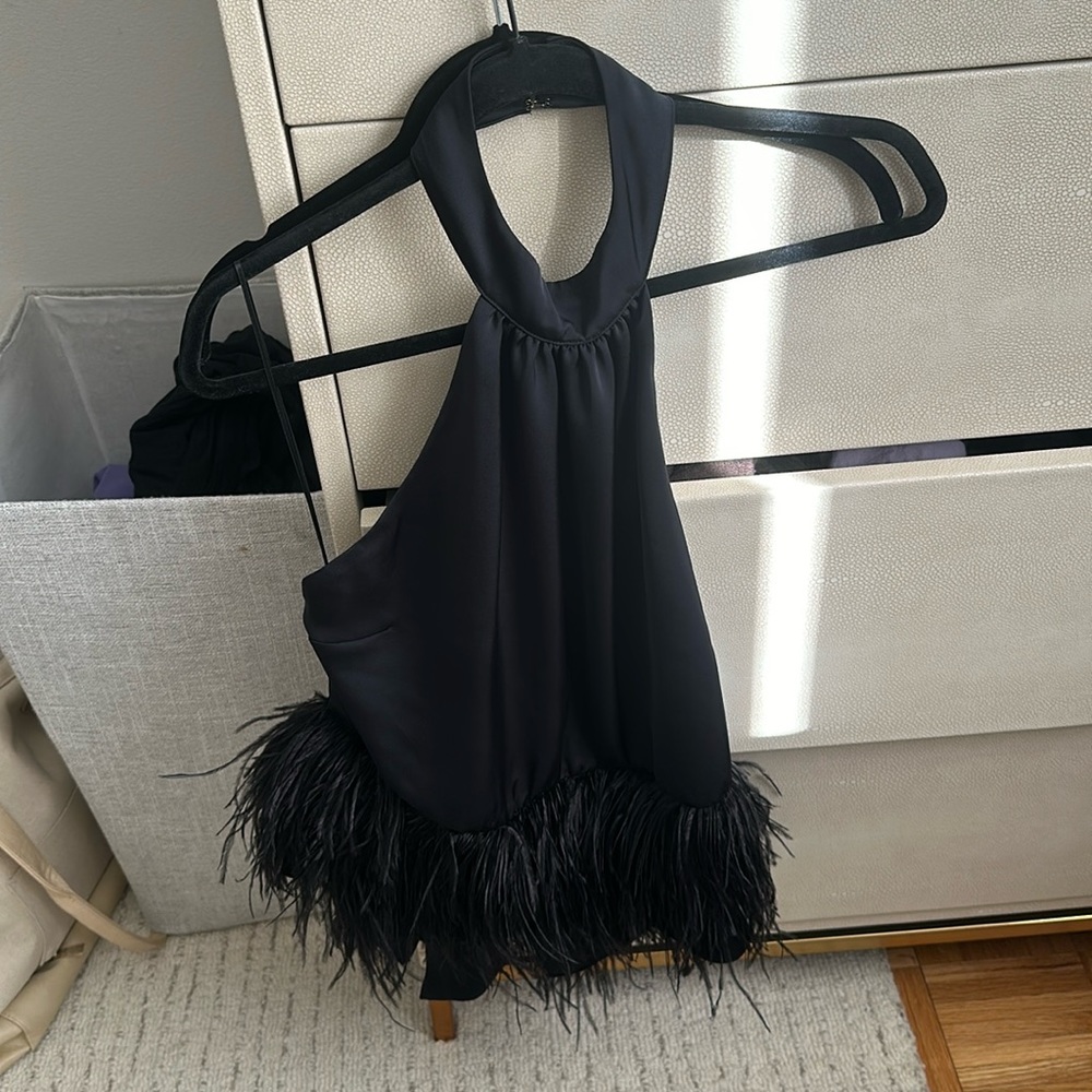 Ramy Brook feather halter top